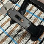 BIRKIN SHOULDER 29 IN BLACK  ÉCRU/NOIR/FAUVE/NOIR/BLEU ZANZIBAR EMBROIDERY PLAID CANVAS - Image 8