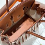 BIRKIN SHOULDER 29 IN GOLD  ÉCRU/BEIGE/FAUVE/ROSE POP/NOIR EMBROIDERY CANVAS - Image 9