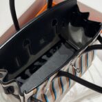 BIRKIN SHOULDER 29 IN BLACK  ÉCRU/NOIR/FAUVE/NOIR/BLEU ZANZIBAR EMBROIDERY CANVAS - Image 4