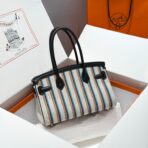 BIRKIN SHOULDER 29 IN BLACK  ÉCRU/NOIR/FAUVE/NOIR/BLEU ZANZIBAR EMBROIDERY CANVAS - Image 2