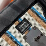 BIRKIN SHOULDER 29 IN BLACK  ÉCRU/NOIR/FAUVE/NOIR/BLEU ZANZIBAR EMBROIDERY CANVAS - Image 7