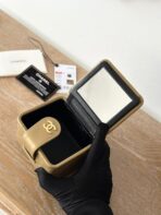 MINI VINTAGE COSMETIC BAG 11 IN CAPE PALLISER SHINY CALFSKIN GOLD HARDWARE - Image 4
