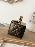 MINI VINTAGE COSMETIC BAG 11 IN MIKADO SHINY CALFSKIN GOLD HARDWARE - Image 6