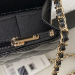 CC SMALL 17 FLAP BAG IN BLACK CALFSKIN WITH STRAP - Image 9