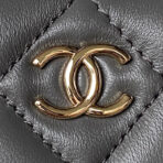 CC MINI 17 CLUTCH WITH STRAP IN DARK GREY CALFSKIN - Image 6