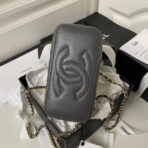 CC MINI 17 CLUTCH WITH STRAP IN DARK GREY CALFSKIN - Image 9