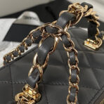 CC MINI 17 CLUTCH WITH STRAP IN DARK GREY CALFSKIN - Image 5