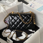 CC MINI 19 FLAP BAG IN BLACK CALFSKIN GOLD HARDWARE - Image 3