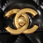 CC MINI 19 FLAP BAG IN BLACK CALFSKIN GOLD HARDWARE - Image 7
