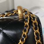 CC MINI 19 FLAP BAG IN BLACK CALFSKIN GOLD HARDWARE - Image 4