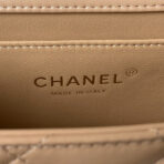 CC MINI 19 FLAP BAG IN DARK BEIGE CALFSKIN GOLD HARDWARE - Image 4