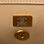 CC MINI 19 FLAP BAG IN DARK BEIGE CALFSKIN GOLD HARDWARE - Image 7