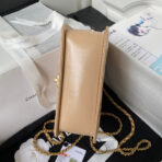 CC MINI 19 FLAP BAG IN DARK BEIGE CALFSKIN GOLD HARDWARE - Image 9