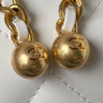 MINI FLAP BAG 19 IN WHITE CALFSKIN WITH DOUBLE GOLD BALL - Image 3
