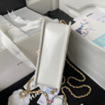 MINI FLAP BAG 19 IN WHITE CALFSKIN WITH DOUBLE GOLD BALL - Image 4