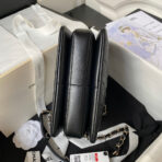 CC SMALL 20 FLAP BAG IN BLACK CALFSKIN WITH CHAIN - Image 9