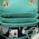 CC SMALL 20 FLAP BAG IN SAPPHIRE BLUE CALFSKIN WITH CHAIN - Image 8