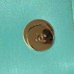 CC SMALL 20 FLAP BAG IN SAPPHIRE BLUE CALFSKIN WITH CHAIN - Image 7