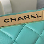 CC SMALL 20 FLAP BAG IN SAPPHIRE BLUE CALFSKIN WITH CHAIN - Image 5