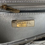 CC MINI 19 FLAP BAG IN SILVER METALLIC CALFSKIN WITH STRAP - Image 7
