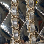 CC MINI 19 FLAP BAG IN SILVER METALLIC CALFSKIN WITH STRAP - Image 10