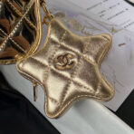 CC MINI 19 FLAP BAG IN GOLDEN METALLIC CALFSKIN WITH STRAP - Image 8