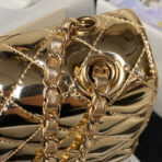 CC 20 FLAP BAG IN GOLDEN METALLIC CALFSKIN WITH STRAP - Image 8