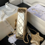 CC 20 FLAP BAG IN GOLDEN METALLIC CALFSKIN WITH STRAP - Image 9