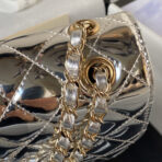 CC 20 FLAP BAG IN SILVER METALLIC CALFSKIN WITH STRAP - Image 8