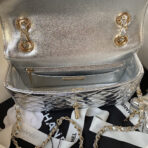 CC 20 FLAP BAG IN SILVER METALLIC CALFSKIN WITH STRAP - Image 6