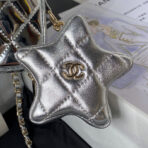 CC 20 FLAP BAG IN SILVER METALLIC CALFSKIN WITH STRAP - Image 4