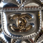 CC 20 FLAP BAG IN SILVER METALLIC CALFSKIN WITH STRAP - Image 5