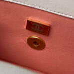 MINI FLAP BAG 19 IN WHITE CALFSKIN WITH DOUBLE GOLD BALL - Image 8