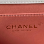 MINI FLAP BAG 19 IN WHITE CALFSKIN WITH DOUBLE GOLD BALL - Image 9