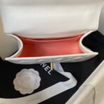 MINI FLAP BAG 19 IN WHITE CALFSKIN WITH DOUBLE GOLD BALL - Image 10