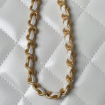 FLAP BAG 22 IN WHITE CALFSKIN WITH DOUBLE GOLD BALL - Image 8