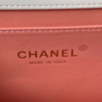 FLAP BAG 22 IN WHITE CALFSKIN WITH DOUBLE GOLD BALL - Image 10