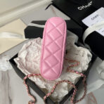 CC 16 CLASSIC CLUTCH WITH STRAP BAG IN LIGHT PINK LAMBSKIN - Image 6
