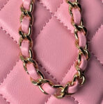 CC 16 CLASSIC CLUTCH WITH STRAP BAG IN LIGHT PINK LAMBSKIN - Image 7