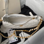 CC 20 CLUTCH BAG IN WHITE CALFSKIN WITH STRAP - Image 8
