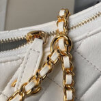 CC 20 CLUTCH BAG IN WHITE CALFSKIN WITH STRAP - Image 9