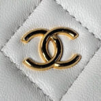 CC 20 CLUTCH BAG IN WHITE CALFSKIN WITH STRAP - Image 3