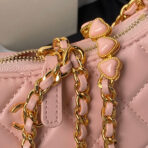 CC 20 CLUTCH BAG IN LIGHT PINK CALFSKIN WITH STRAP - Image 5