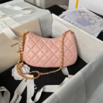 CC 20 CLUTCH BAG IN LIGHT PINK CALFSKIN WITH STRAP - Image 3