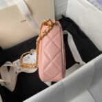 CC 20 CLUTCH BAG IN LIGHT PINK CALFSKIN WITH STRAP - Image 8