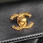 CLUTCH 34 IN BLACK SHEEPSKIN GOLD HARDWARE - Image 10