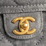 BOWLING BAG 33 IN SANTAS GRAY DENIM GOLD HARDWARE - Image 6