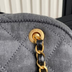 BOWLING BAG 33 IN SANTAS GRAY DENIM GOLD HARDWARE - Image 9