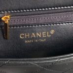 MEDIUM FLAP BAG 26 IN BLACK CALFSKIN GOLD DOUBLE C THICK CHAIN - Image 3