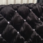 FLAP BAG 23 ATTACHED DIAMOND IN BLACK VELVET GOLD HARDWARE - Image 3